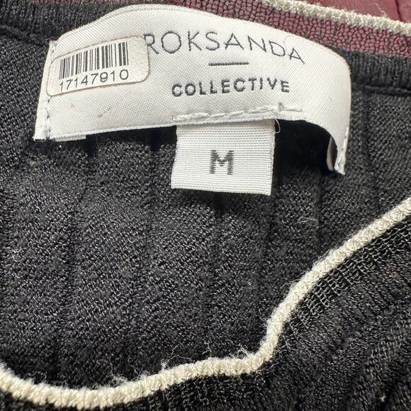 Roksanda Black Balloon Sleeve Top MEDIUM Ribbed Knit Work Cocktail Designer $260 - Picture 9 of 9